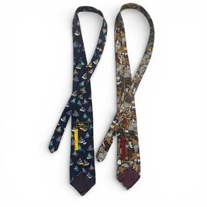 Pair of Vintage Alynn Neckwear Stamford, CT, USA! One made by Artist Eric Holch